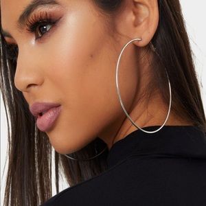 Silver 80 mm Hoop Earrings